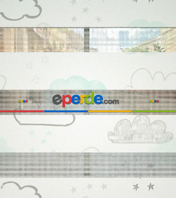 Bulut Desenli Baskılı Zebra Perde- Çok Renkli