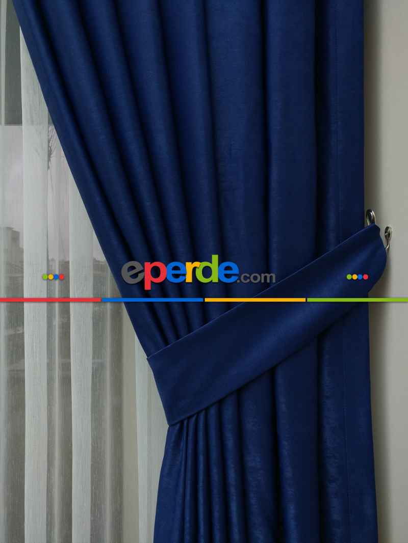 Soft Saks Mavi Fon Perde (180)- Saks Mavi