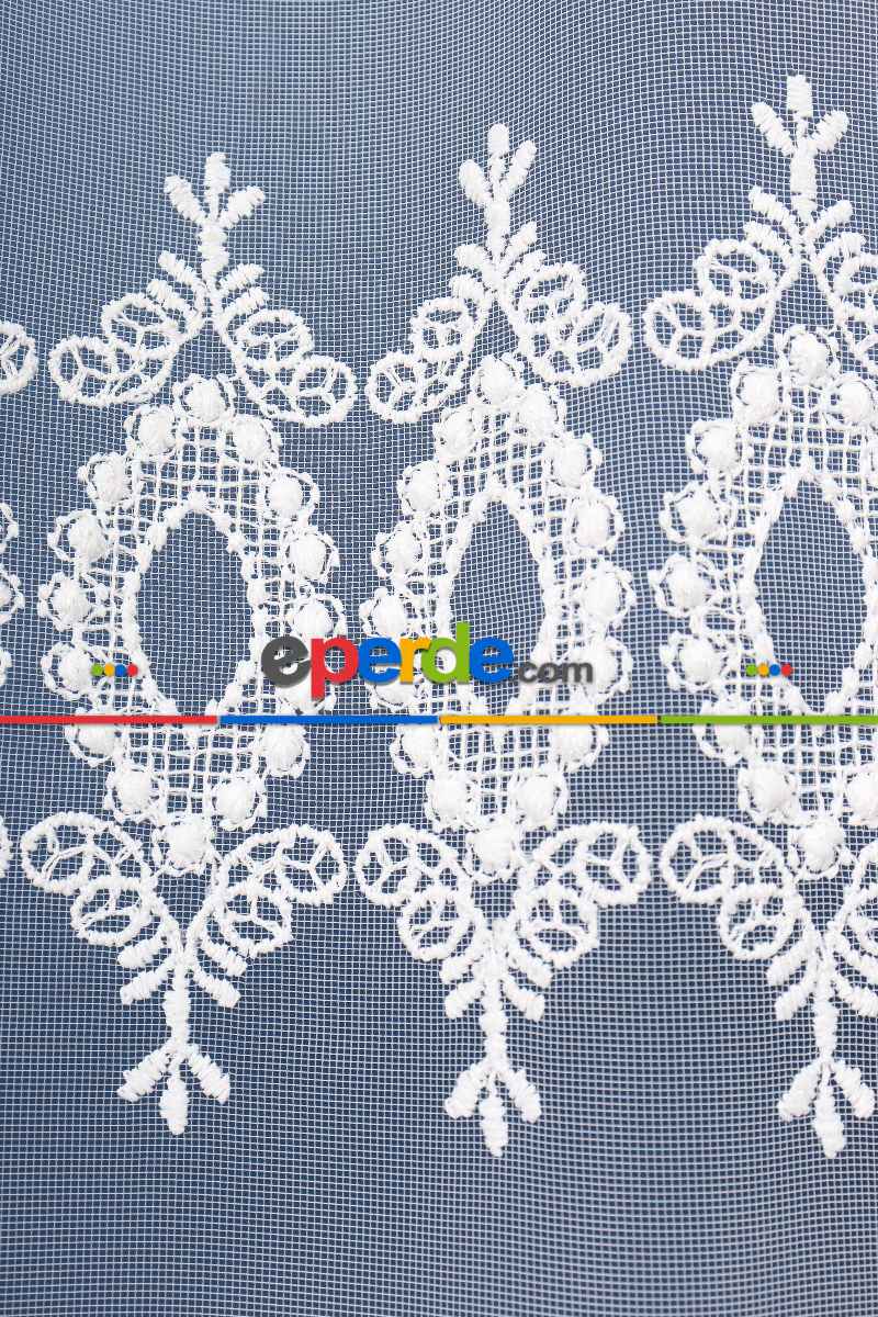 Salon Tül Modelleri - Elit Brode İşlemeli Tül Perde Özel Seri 105