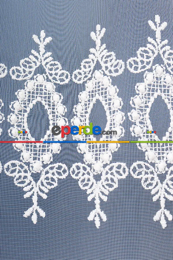 Salon Tül Modelleri - Elit Brode İşlemeli Tül Perde Özel Seri 105