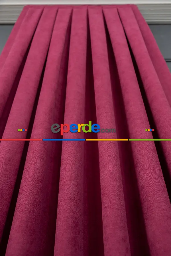 Salon - Fuşya Düz F0n Perde Dökümlü En 