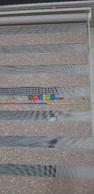Salon Zebra Perde - Koyu Kahve Gümüş Simli Zebra Perde Yeni Sezon- Kahve Koyu