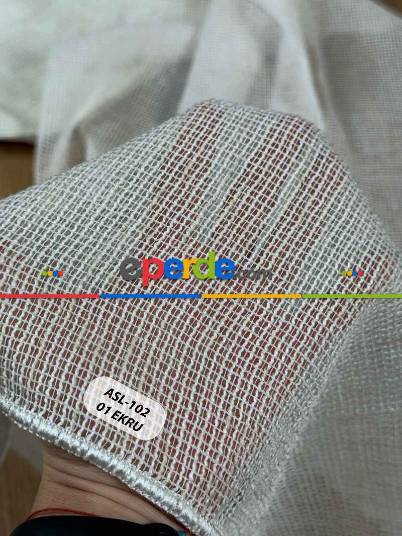 Simli Özel İplik Doğal Doku Düz Tül Perde - Özel Dokuma Ağır Gramajlı Premium