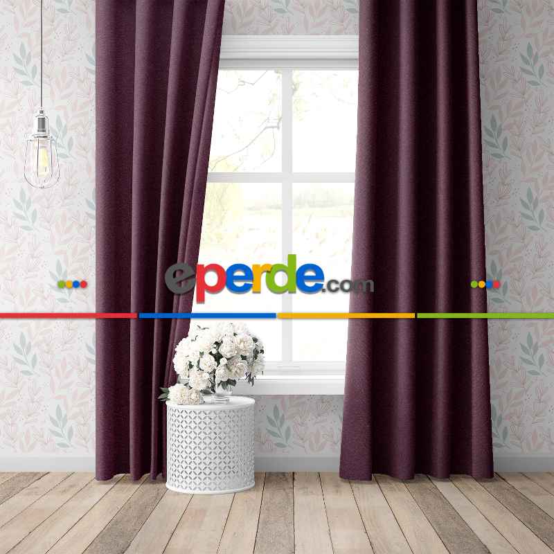 Blackout Karartma Tek Kanat Fon Perde Mürdüm