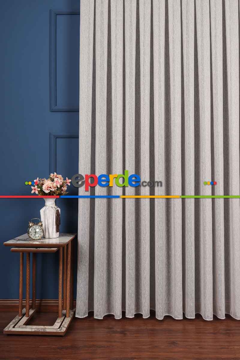 Salon Tül Perde - Balık Sırtı Düz Armül Tül Perde Ütü İstemez