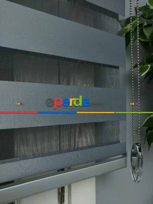 Antrasit Zebra Perde - Düz Zebra Perde