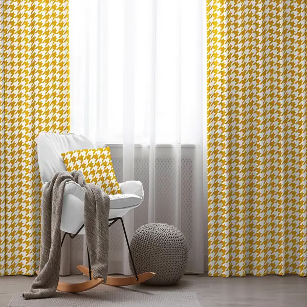 Sarı Fon Perde Evim1621-3 Kumaşı Kalındır Duck Bezi Değildir