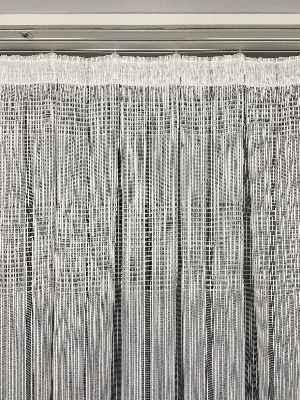 Mutfak - Zincir Çizgili Tül Perde Ekru Renk Kırık Beyaz- Ekru