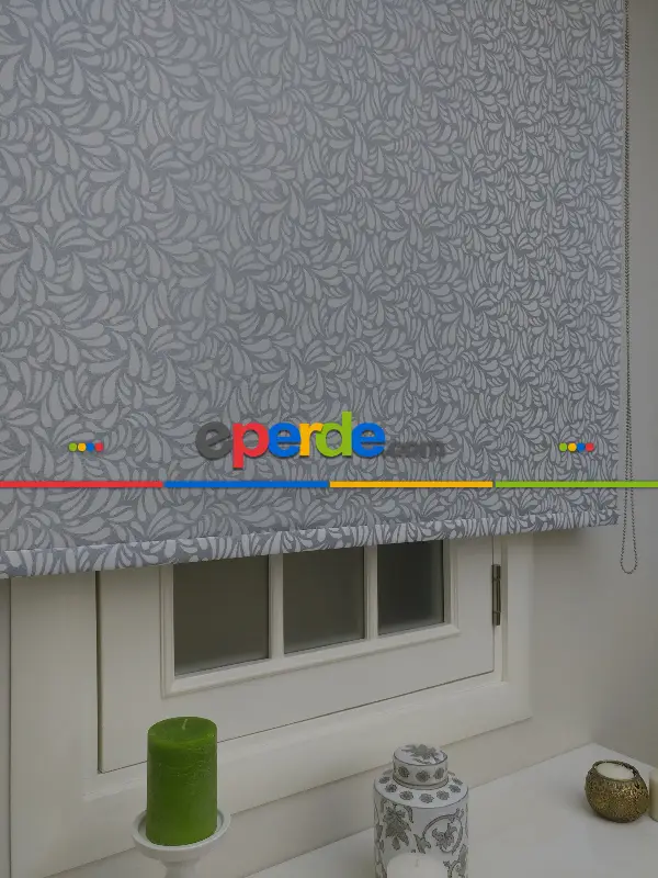 Desenli Stor Perde Gri- Gri-füme-antrasit-beyaz- Çok Renkli 2