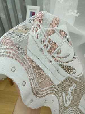 Çocuk Odası Tül Perde - Denizci Desen Çapalı Tül Perde- Ekru