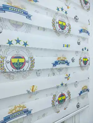 Genç Odası - Zebra Perde- Dijital Taraftar Baskılı Fenerbahçe Zebra Perde- Lacivert-sarı