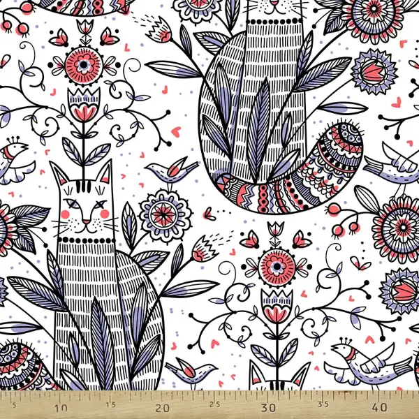 Çizgili Kedi Desenli Fon Perde Evm600 Kumaşı Kalındır Duck Bezi Değildir- Siyah-Beyaz-Pembe-Lila