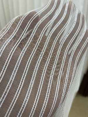 Gümüş Simli Çizgili Perde Kurşunlu- Ütü İstemez