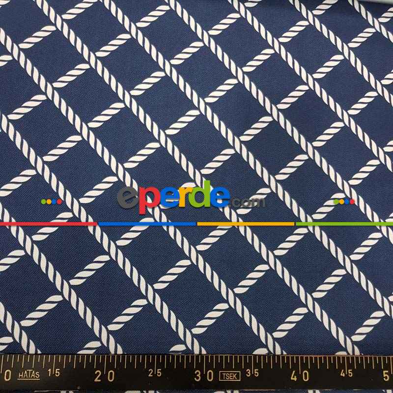 Marin Serisi Karo Desenli Fon Perde Evm1512-1 Kumaşı Kalındır Duck Bezi Değildir- Mavi Koyu