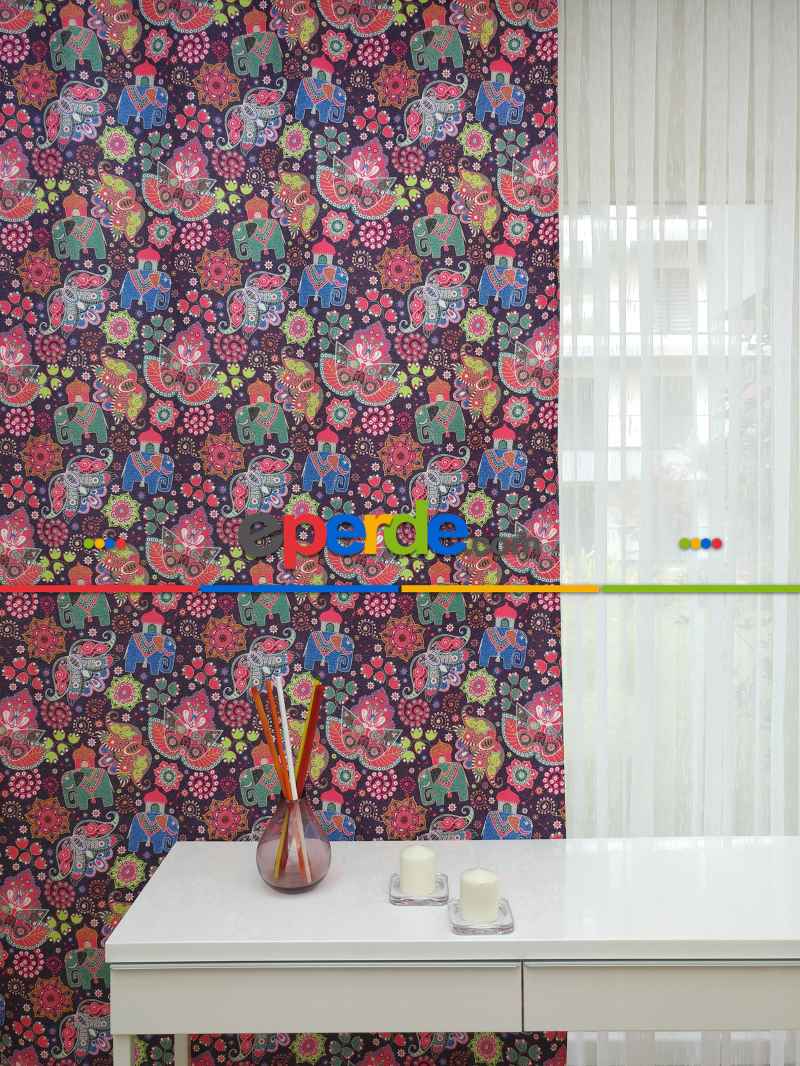 Mutfak Fon Perde- Lacivert