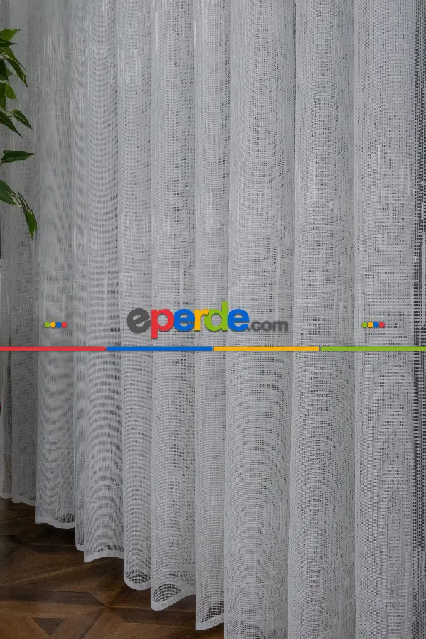 Taç Fransız Dantel Örme Tül Perde Konak153