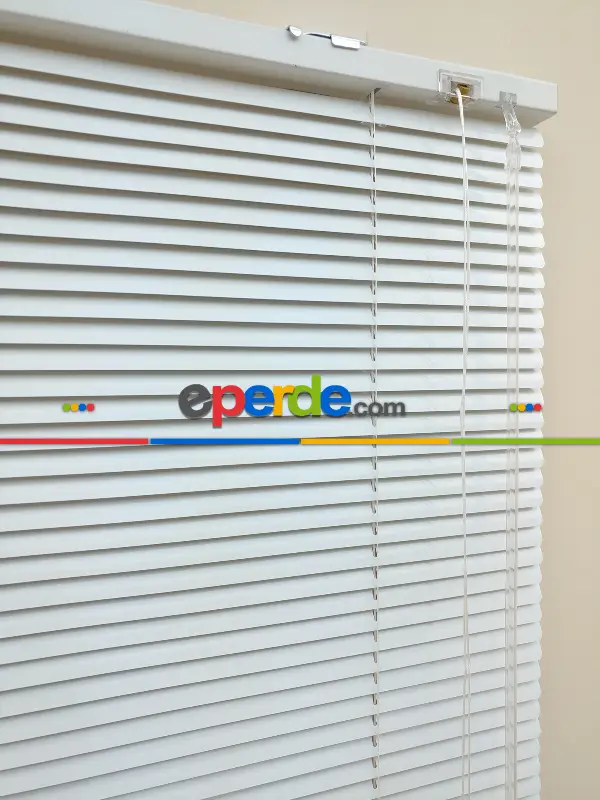 Beyaz - Alüminyum Jaluzi Perde - 16mm Kalınlığında- Beyaz