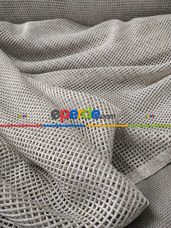 Düz File Tül Perde - Sütlü Kahve