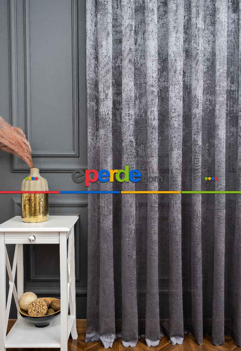Bulut Tül Exculusive Micro Örgü Tül Perde Gri - Füme - Antrasit
