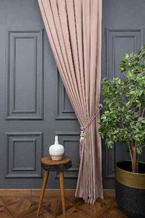 Dökümlü Düz Renk Hafif Parlak Soft Perde 140 Cm