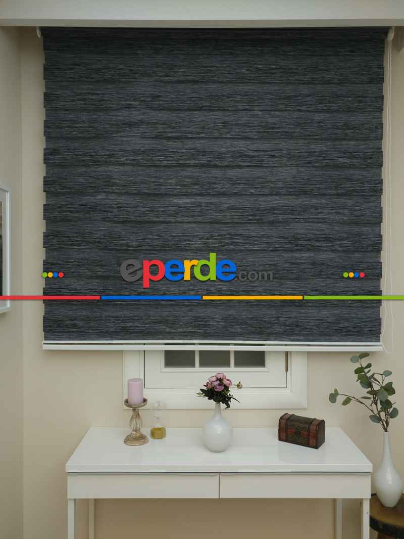 Genç Odası - Zebra Perde -bambu Zebra (eco Serisi )- Füme-antrasit