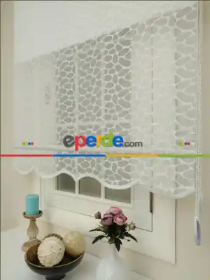 Oturma Odası - Çift Sistem Tül Stor Perde- Ekru