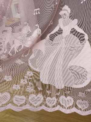 Çocuk Odası Tül Perde - Pembe Tül Perde Sindirella- Pembe