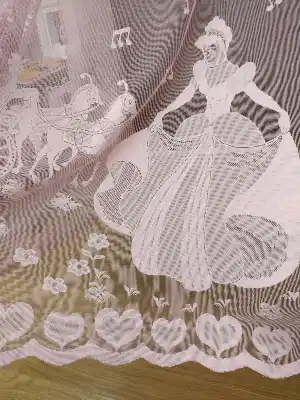 Pembe Kız Çocuk Odası Tül Perde Sindirella- Pembe