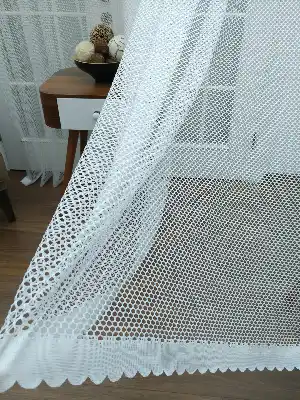 Metre İle Dikişsiz Kumaş Satışı Ekru File Tül Perde- Ekru