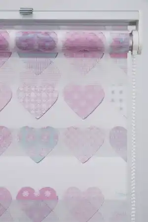 Kalpli Desen Zebra Perde- Turkuaz-pembe