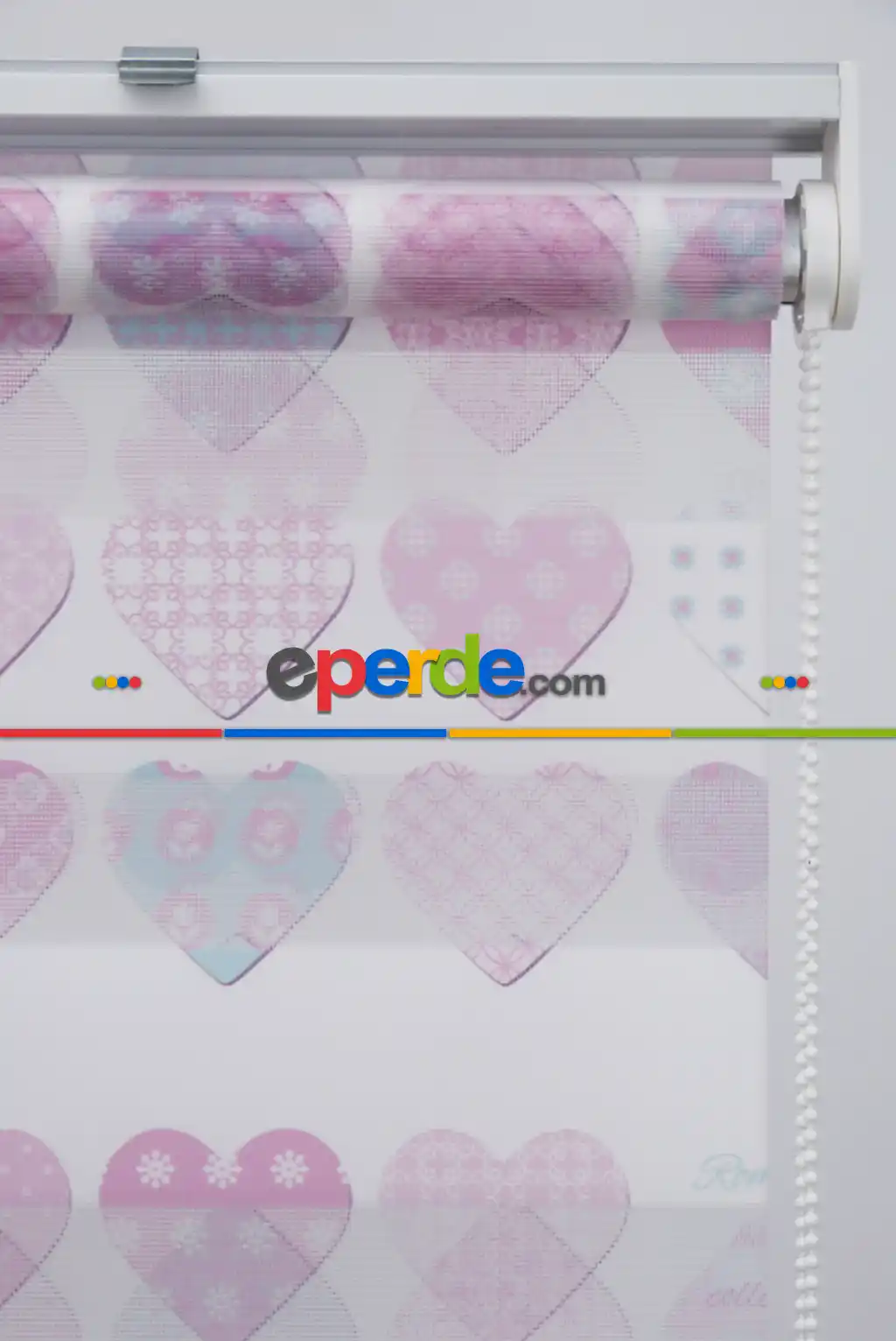 Kalpli Desen Zebra Perde- Turkuaz-pembe