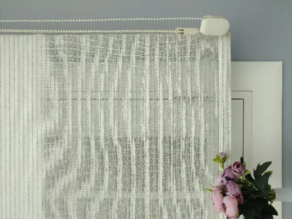 Mutfak - Çiftli Sistem Naturel Hasır Keten Tül Stor- Bej