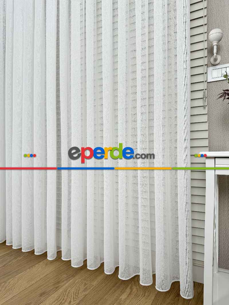 Brillant Keten Tül Perde, Premium Seri, Kurşunlu Tül