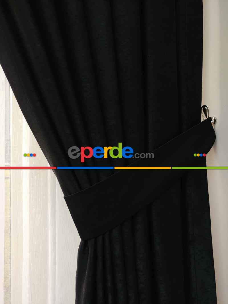 Soft Siyah Fon Perde Geniş En (285)- Siyah