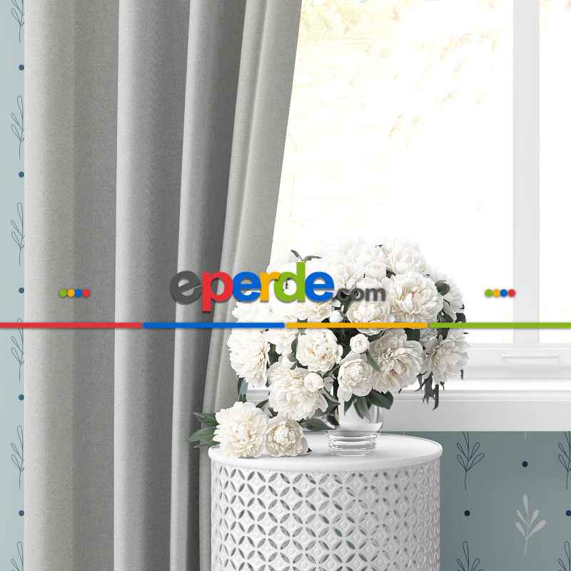 Blackout Karartma Tek Kanat Fon Perde Açık Gri