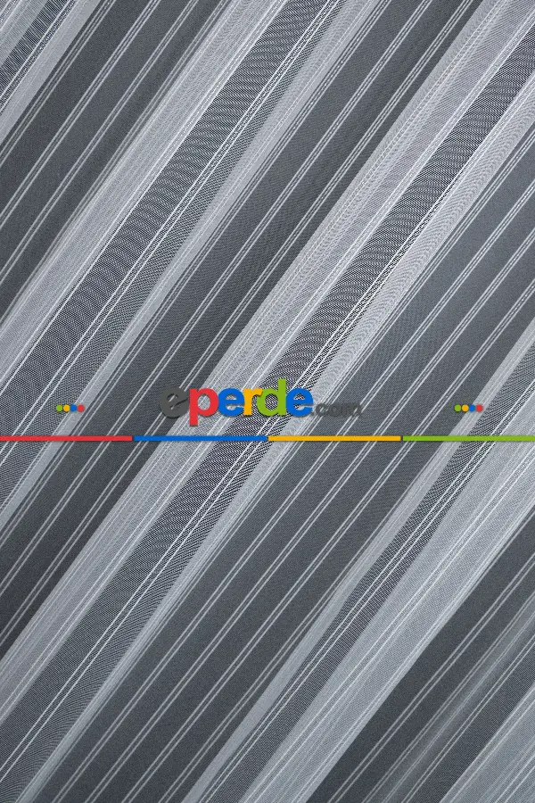 Salon Tül - Brillant Gümüş Sim Çizgi Armür Tül Çizgili Tül