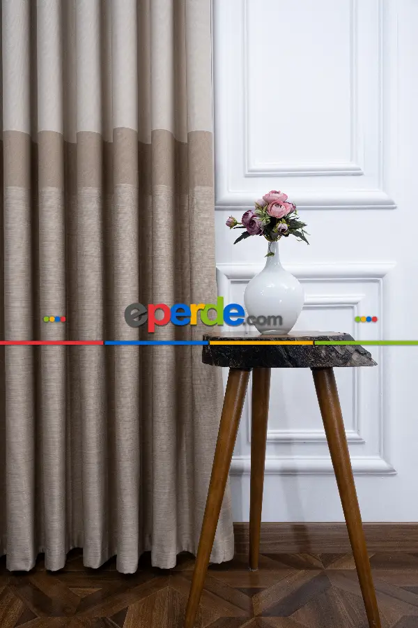 Krem Vizon Jakar Fon Perde (180)- Krem-açık Vizon