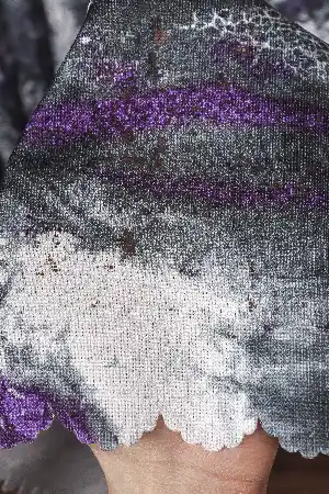 Modern Baskılı Örme Tül Perde ( Degrade)- Mor Gri 2022 Özel Seri