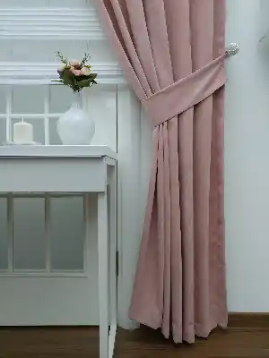 Pudra Pembe - Düz Fon Perde- Pudra