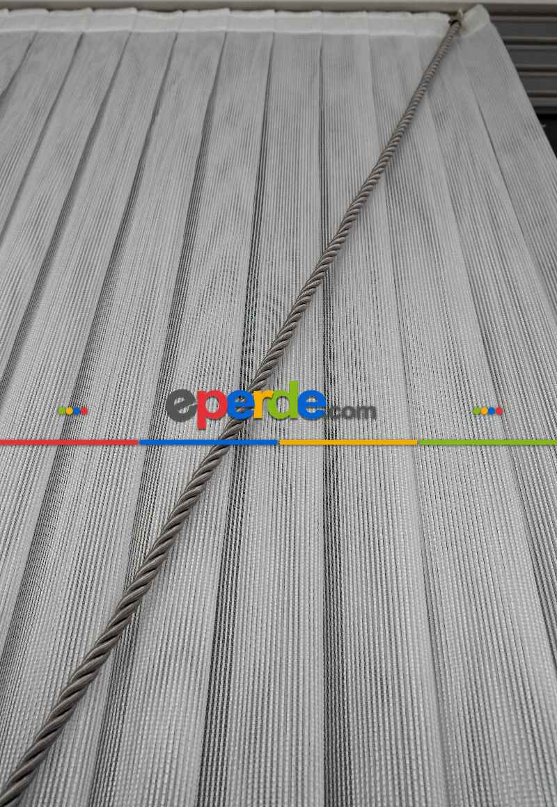 Salon Tül - Çizgili Zincir Tülden Yalancı Kruvaze - Halat İle Tülden Fon - Yana Toplamalı Tül - Kordon Toplama Tül - Çift Veya Tek Kanat - Kurşunlu Tül - Aksesuar İlave Ücretlidir - Renkleri Mevcut