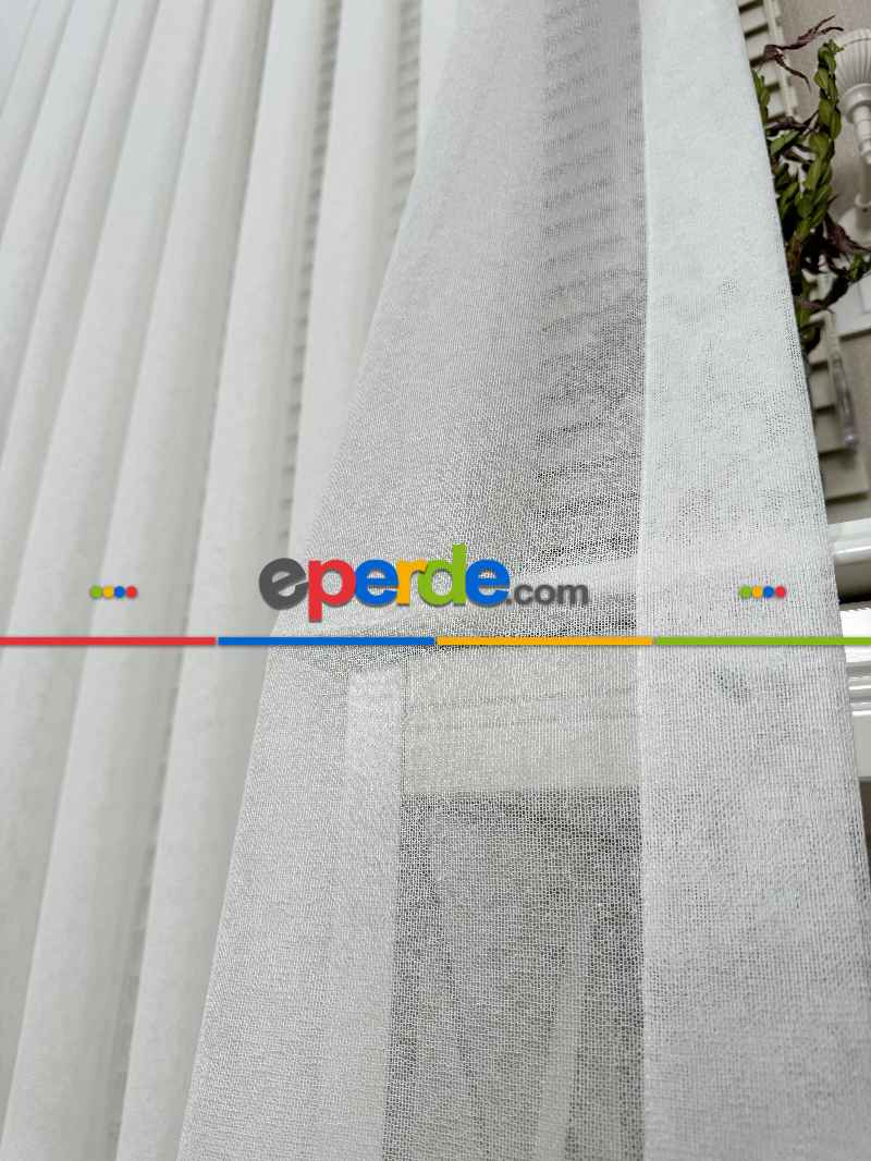 Brillant Keten Tül Perde, Premium Seri, Kurşunlu Tül