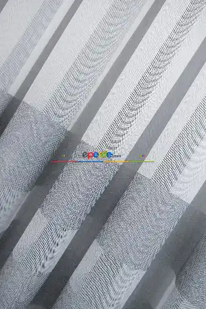 Hazır Ölçülü Gri Bantlı - Tasarım Bambu Modern Tül Perde - Yüksek Kalite - Kurşunlu