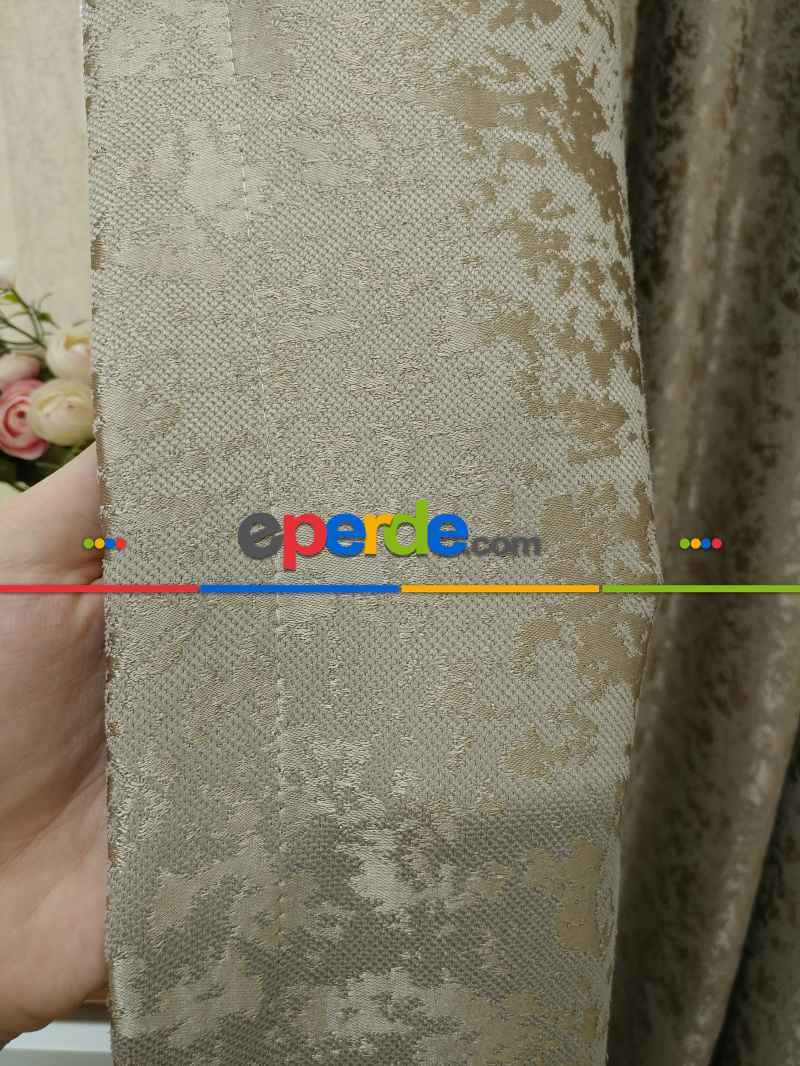 Yag Yeşili Duz Jakar Fon Perde - Yağ Rengi