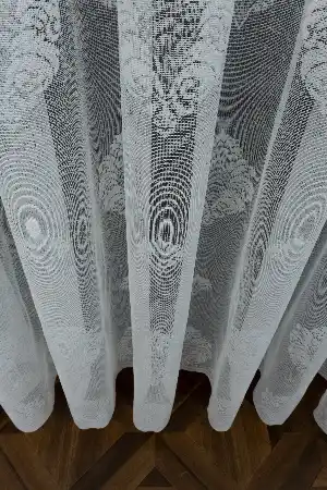 mutfak - Fransız Dantel Tül - Serpme Damaks Desen - Ütü İstemez- Ekru
