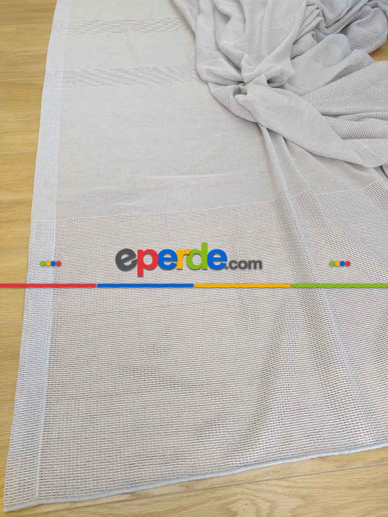 Gri Keten Tül Perde- Gri-füme-antrasit - Kurşunlu Tül