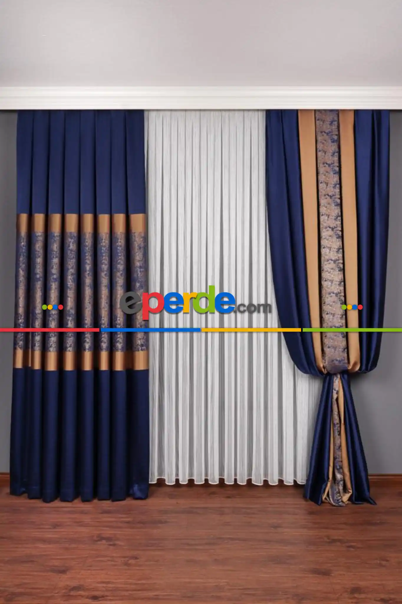 Lacivert Düz Bordürlü Fon Perde, Adet Fiyatıdır, İstediğiniz Boy Ölçüsünde Dikilir, Eni 50 İla 100cm Arası Seçenekler, Sık Piledir 50cm X 1cm 