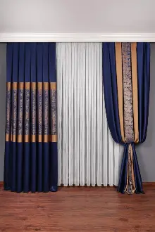 Lacivert Düz Bordürlü Fon Perde, Adet Fiyatıdır, İstediğiniz Boy Ölçüsünde Dikilir, Eni 50 İla 100cm Arası Seçenekler, Sık Piledir 50cm X 1cm 