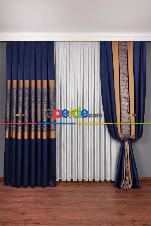 Lacivert Düz Bordürlü Fon Perde, Adet Fiyatıdır, İstediğiniz Boy Ölçüsünde Dikilir, Eni 50 İla 100cm Arası Seçenekler, Sık Piledir 50cm X 1cm 