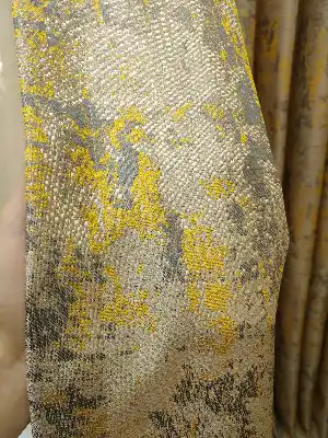 Sarı Bej Jakar Fon Perde (150)- Sarı