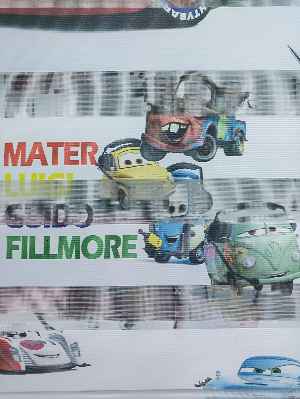 Zebra Perde- Dijital Şimşek Mcqueen Baskılı Zebra Perde- Mavi-kırmızı-sarı